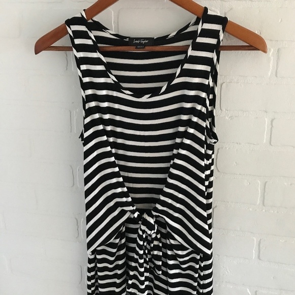 Lord & Taylor Dress Black/White Striped Tie front Black/White Maternity Size XS - Picture 7 of 10